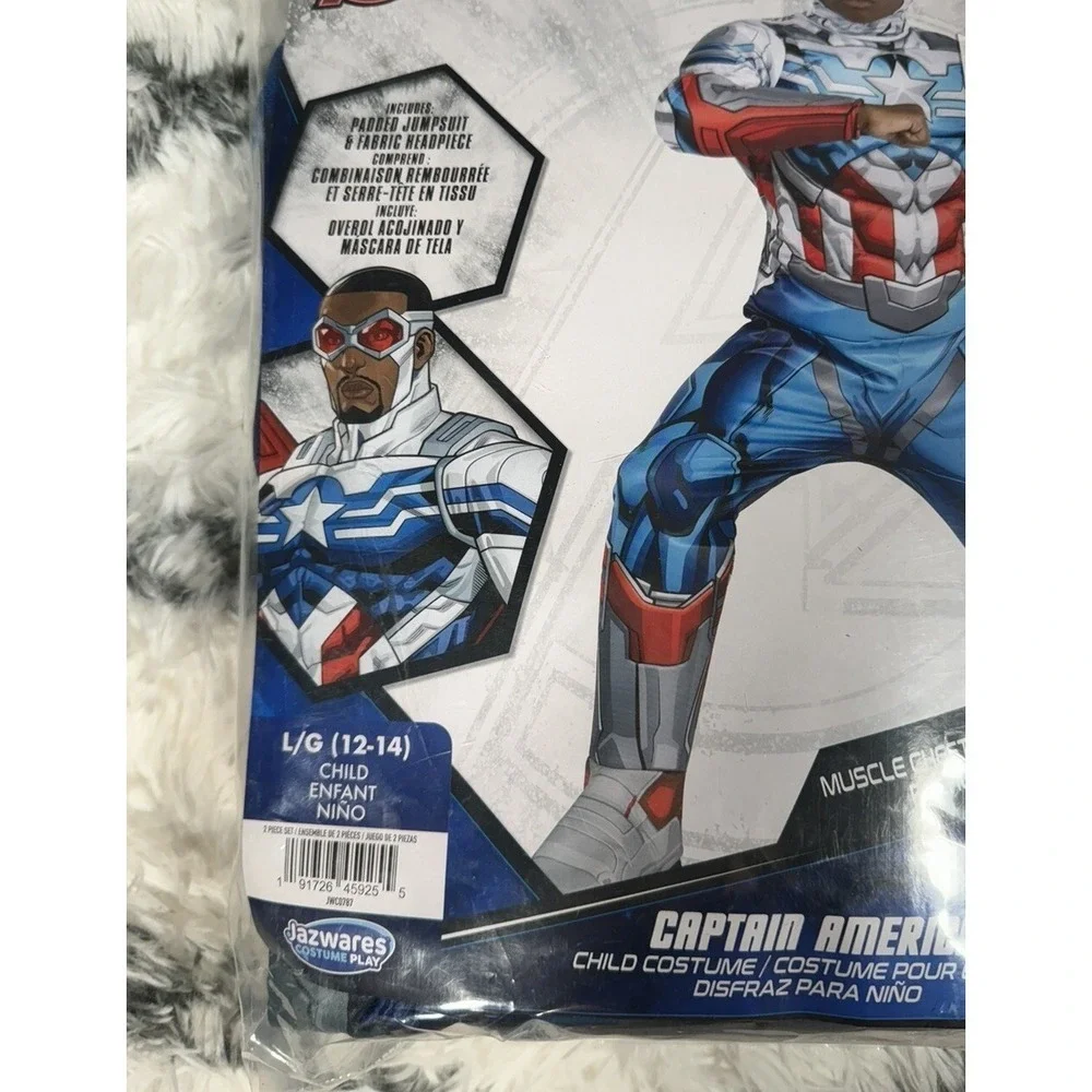 MARVEL Avengers Captain America Falcon Padded Jumpsuit Costume Child L 12-14 NEW